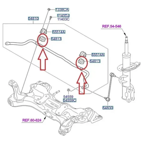 Buje de barra estabilizadora delanteros para hyundai accent rb 2011 2020 1.4 - Buje De Barra Estabilizadora Delanteros | ClickRepuestos